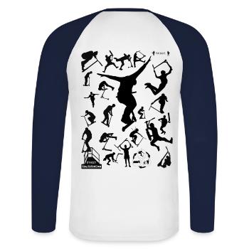 All stars 1 - T-shirt baseball manches longues Homme - blanc/marine - Dos - Nik (191cm)