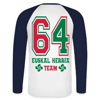 Basque Team - T-shirt baseball manches longues Homme - blanc/marine - Dos - Nik (191cm)