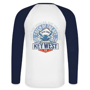 Key West catch of the day - T-shirt baseball manches longues Homme - blanc/marine - Dos - Nik (191cm)