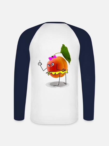 Apricot my buttocks !! - Unisex Long Sleeve Baseball T-Shirt - white/navy