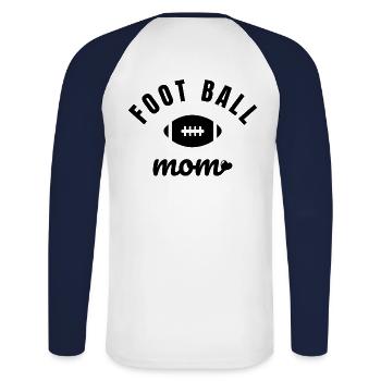 maman de football - T-shirt baseball manches longues Homme - blanc/marine - Dos - Nik (191cm)
