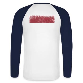 Indonesien indonesia asien asia - T-shirt baseball manches longues Homme - blanc/marine - Dos - Nik (191cm)