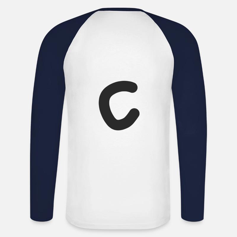 Buchstabe C - Unisex Baseballshirt langarm - Weiß/Navy