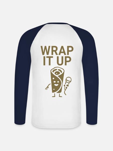 Wrap it up - Unisex Long Sleeve Baseball T-Shirt - white/navy