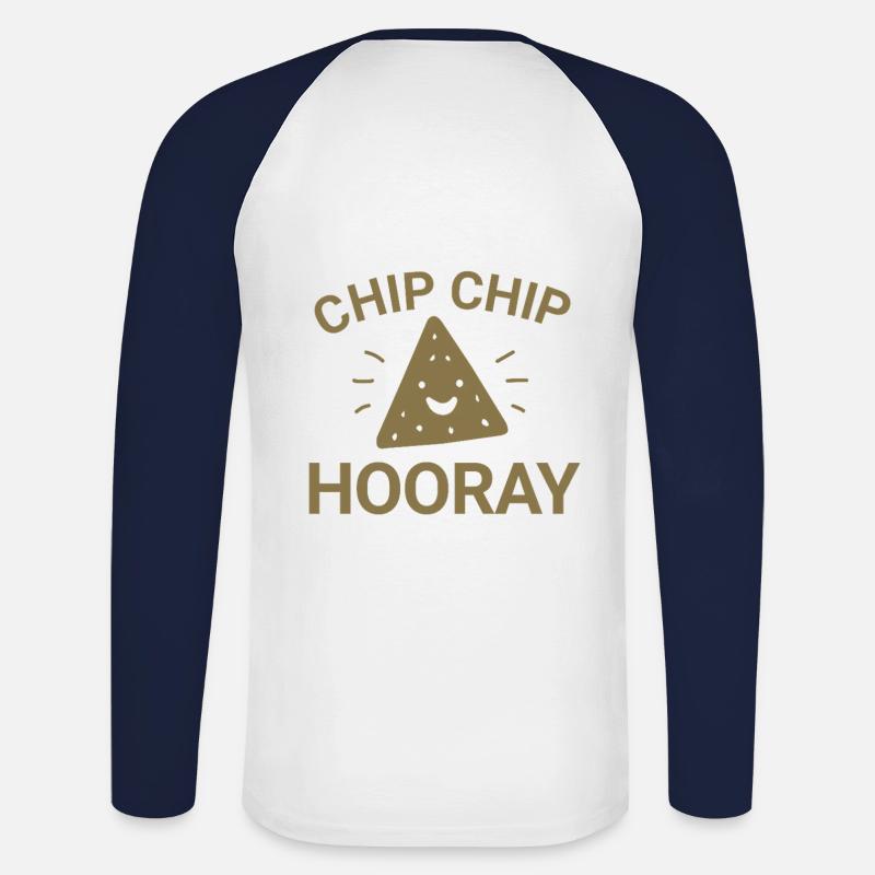 Chip Chip Hooray - Unisex Baseballshirt langarm - Weiß/Navy