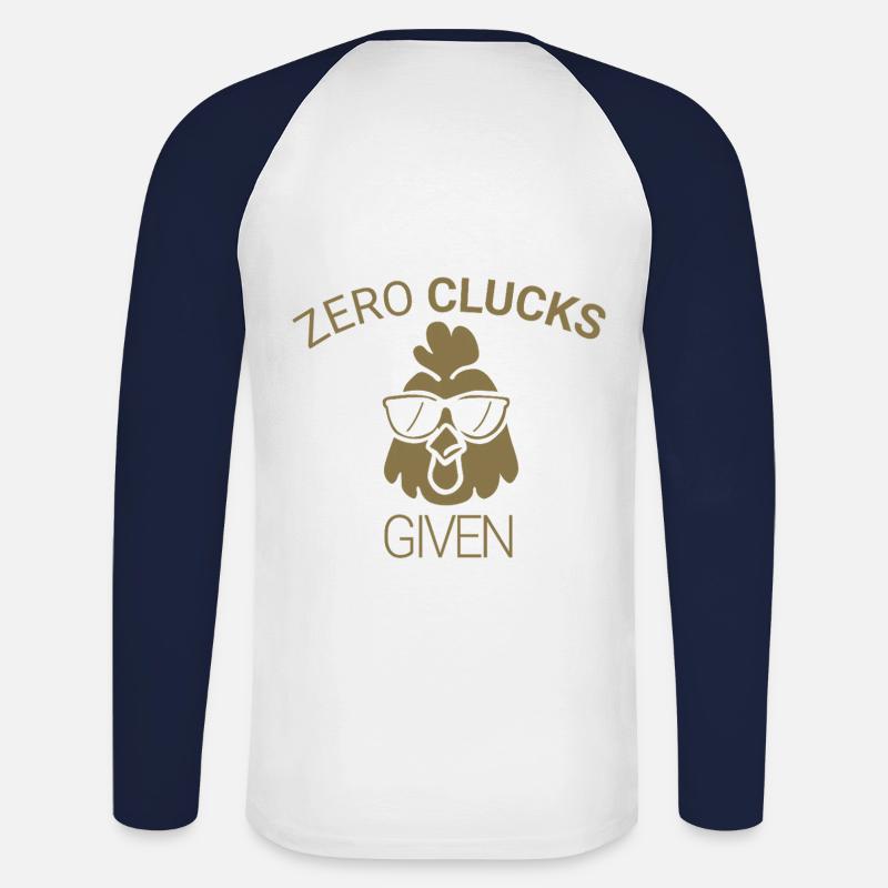 Zero clucks given - Unisex Long Sleeve Baseball T-Shirt - white/navy