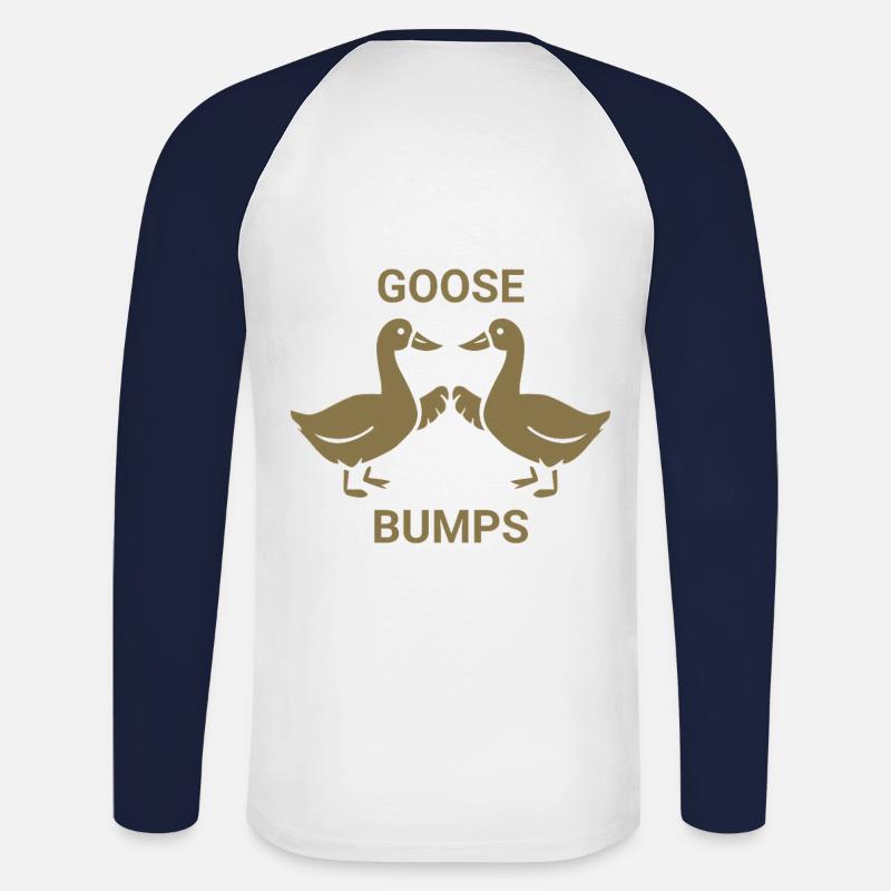 Goose Bumps - Unisex Baseballshirt langarm - Weiß/Navy