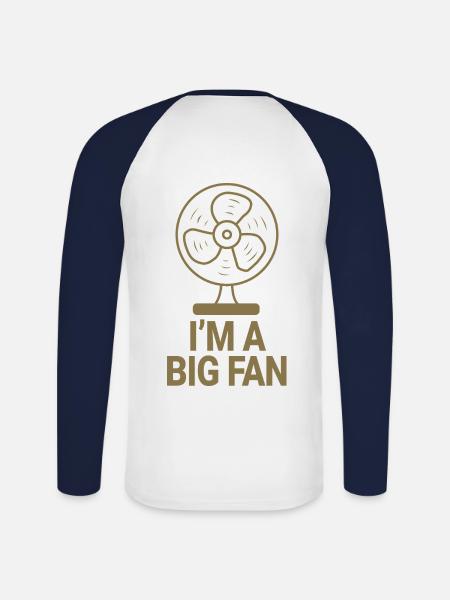 I'm a big fan - Unisex Long Sleeve Baseball T-Shirt - white/navy
