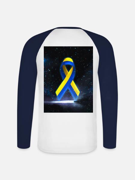 Ukraine Peace Loop - Unisex Long Sleeve Baseball T-Shirt - white/navy