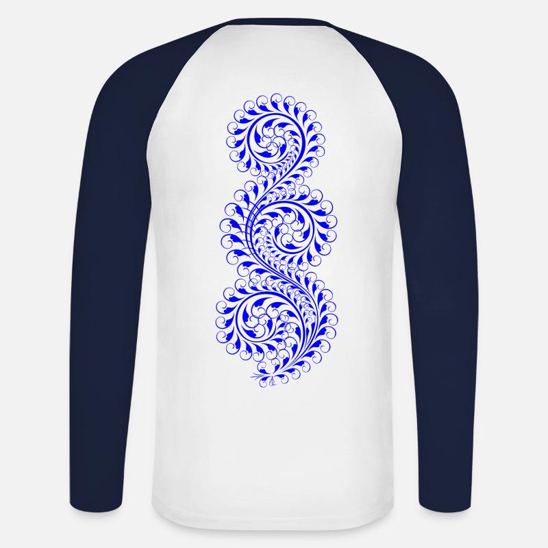 Damasco - Maglia da baseball a manica lunga da uomo - bianco/navy