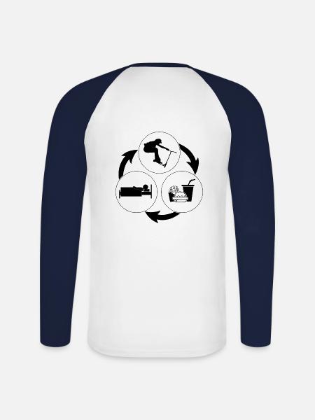 Freestyle scooter - Unisex Long Sleeve Baseball T-Shirt - white/navy