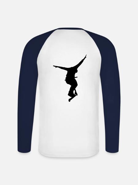 Nohander 1 - T-shirt baseball manches longues Homme - blanc/marine