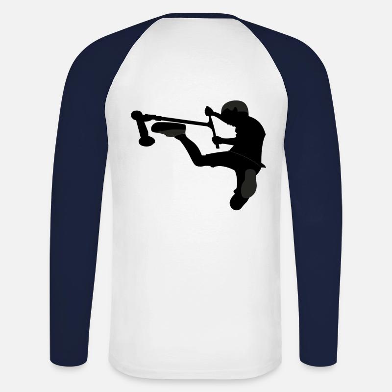 Briflip 7 - Unisex Baseballshirt langarm - Weiß/Navy