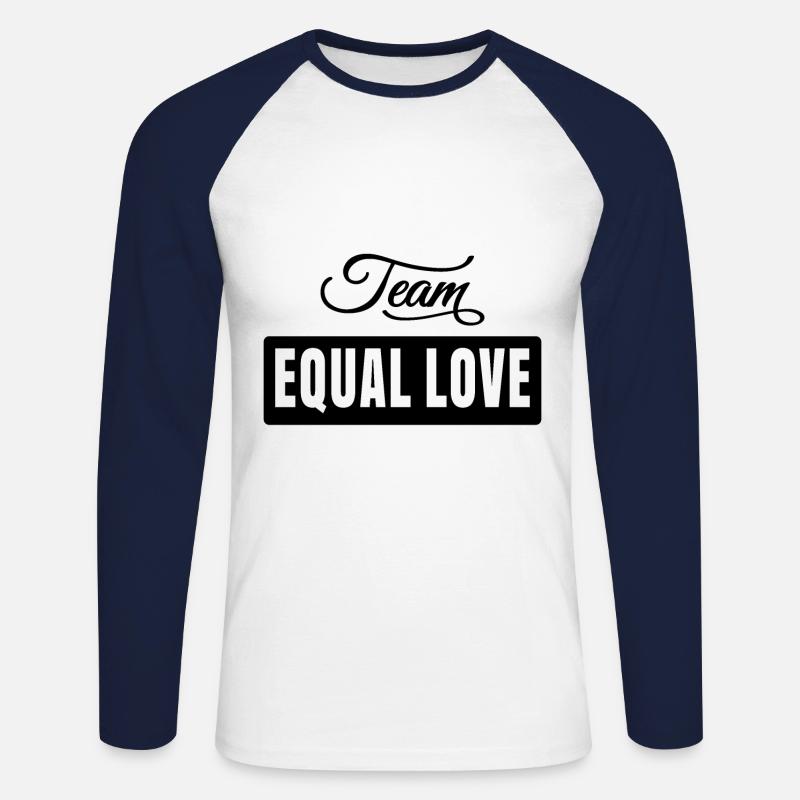 Team Equal Love - Unisex Baseballshirt langarm - Weiß/Navy