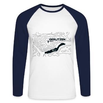 Topo Gerlitzen Paragliding - Unisex Long Sleeve Baseball T-Shirt - white/navy - Front - Nik (191cm)
