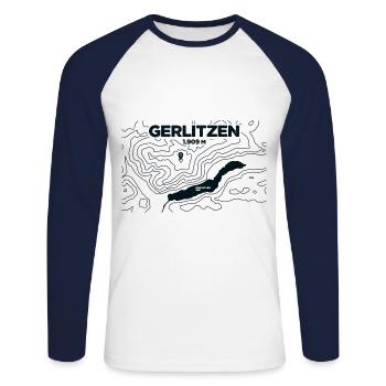 Topo Gerlitzen Paragliding - Unisex Long Sleeve Baseball T-Shirt - white/navy - Front - Nik (191cm)