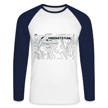 Topo Predigtstuhl Paragliding - Unisex Long Sleeve Baseball T-Shirt - white/navy - Front - Nik (191cm)