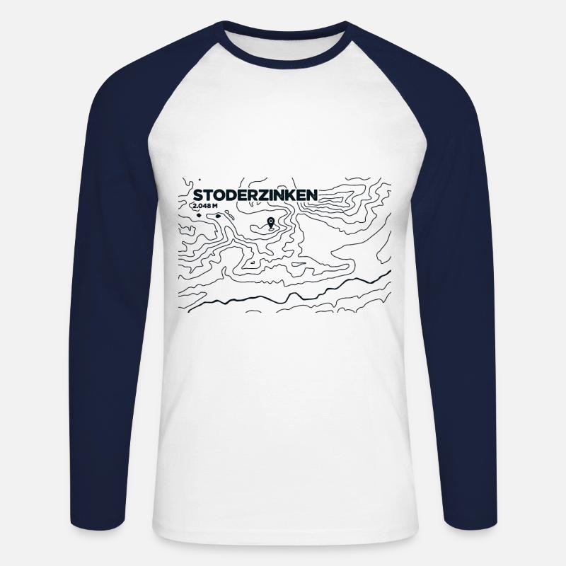 Topo Stoderzinken Paragliding - Unisex Baseballshirt langarm - Weiß/Navy