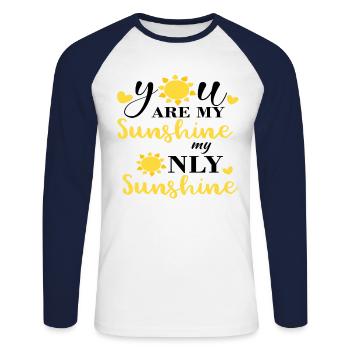 Sonnenblume Blumenmotiv Damen Geschenk Sprüche - Unisex Baseballshirt langarm - Weiß/Navy - Vorne - Nik (191cm)