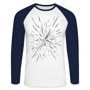 Full speed ahead! Feel the acceleration! - Unisex Long Sleeve Baseball T-Shirt - white/navy - Front - Nik (191cm)
