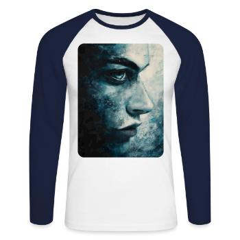 the clear look - Unisex Long Sleeve Baseball T-Shirt - white/navy - Front - Nik (191cm)