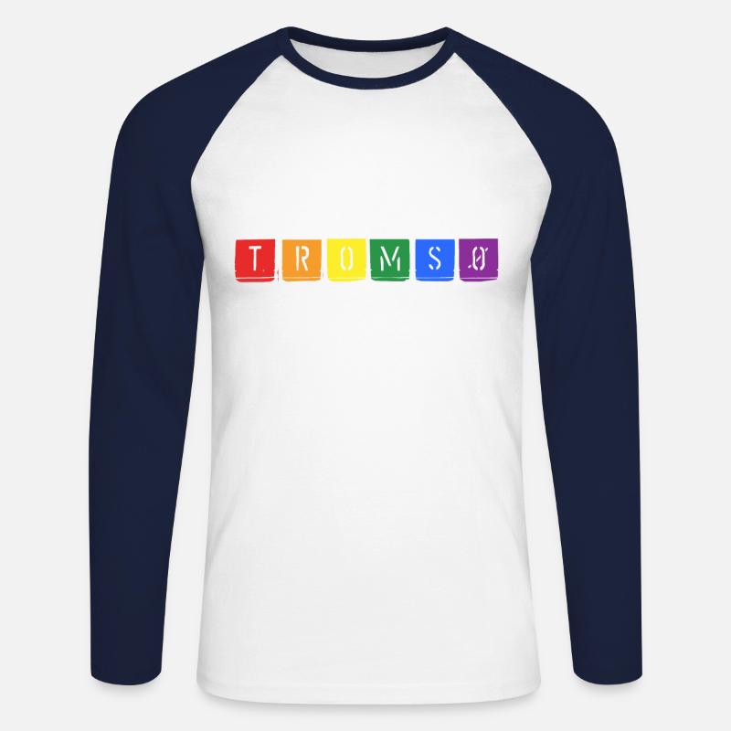 Rainbow Tromsø - Unisex Baseballshirt langarm - Weiß/Navy