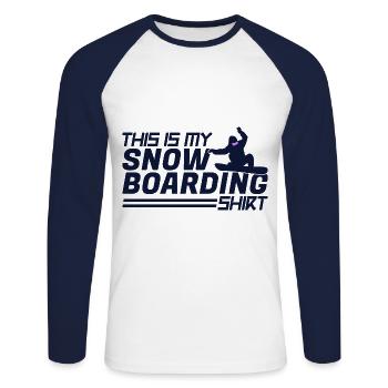 Snowboarding Snowboard Snowboard Holiday Snowboarder - Unisex Long Sleeve Baseball T-Shirt - white/navy - Front - Nik (191cm)