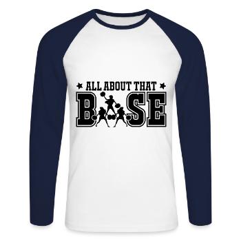 Cheerleading girls - Unisex Long Sleeve Baseball T-Shirt - white/navy - Front - Nik (191cm)