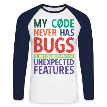Software Ingenieur Informatiker Programmierer - Unisex Baseballshirt langarm - Weiß/Navy - Vorne - Nik (191cm)