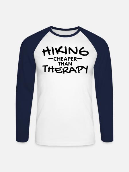Hiking witty (hiking) - Unisex Long Sleeve Baseball T-Shirt - white/navy
