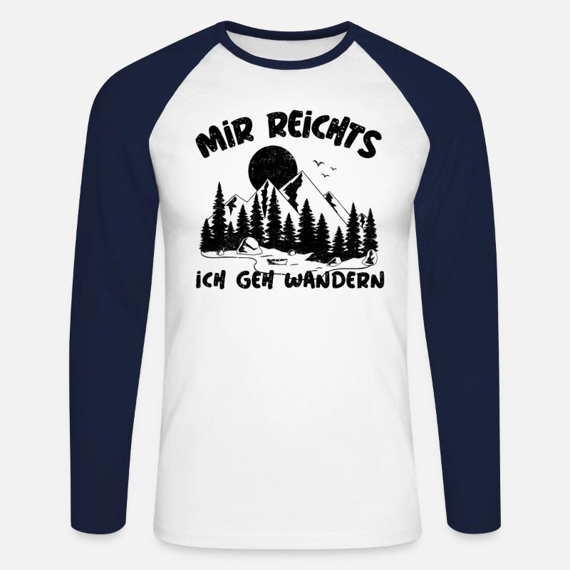 Wandern Bergsteiger Spruch Geschenk - Unisex Baseballshirt langarm - Weiß/Navy