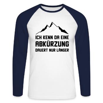 Abkürzung Bergsteiger Spruch Berg - Unisex Baseballshirt langarm - Weiß/Navy - Vorne - Nik (191cm)