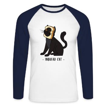 Breading Cats Cat Bread Cat Breading - Unisex Long Sleeve Baseball T-Shirt - white/navy - Front - Nik (191cm)