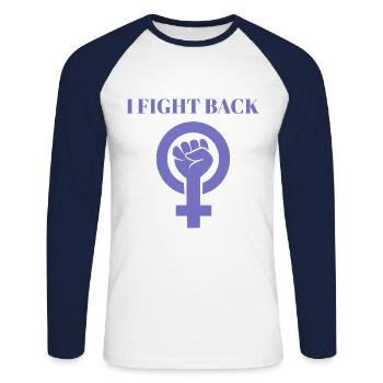 Internationaler Frauentag Geschenk - Unisex Baseballshirt langarm - Weiß/Navy - Vorne - Nik (191cm)