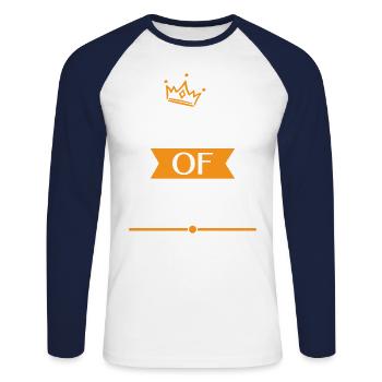 Drôle de sieste roi apperal, Nap, Napping - T-shirt baseball manches longues Homme - blanc/marine - Devant - Nik (191cm)