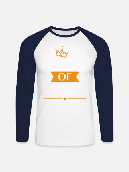 Funny Naps King apperal, Nap, Napping - Unisex Long Sleeve Baseball T-Shirt - white/navy