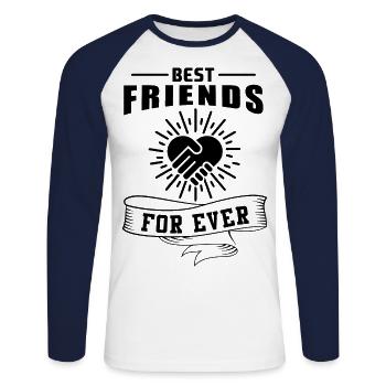 Best friends forever - Unisex Long Sleeve Baseball T-Shirt - white/navy - Front - Nik (191cm)