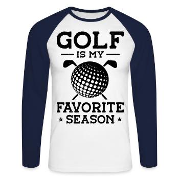 Golf Is My Favorite Season Golf Player Golfing Gol - Unisex Baseballshirt langarm - Weiß/Navy - Vorne - Nik (191cm)