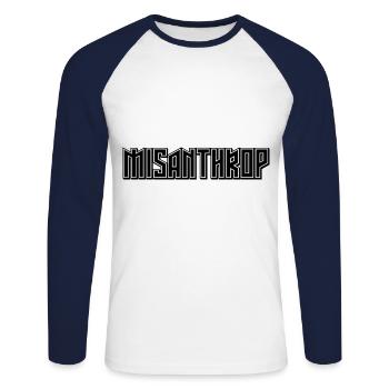 misanthrope - T-shirt baseball manches longues Homme - blanc/marine - Devant - Nik (191cm)