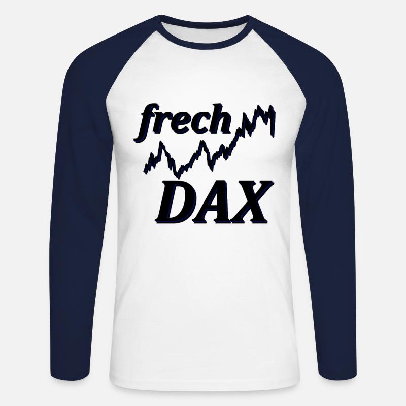 frech DAX deutscher aktien index - Unisex Baseballshirt langarm - Weiß/Navy