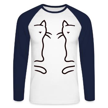 Retro Cats Vintage 90s 80s Cat Kids - Unisex Long Sleeve Baseball T-Shirt - white/navy - Front - Nik (191cm)