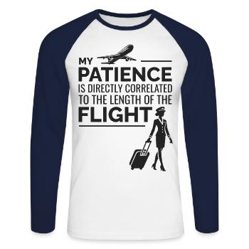 Flight Attendant Aviation Cabin Crew Air Hostess - Unisex Long Sleeve Baseball T-Shirt - white/navy - Front - Nik (191cm)