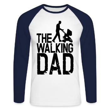 The Walking Dad - Unisex Long Sleeve Baseball T-Shirt - white/navy - Front - Nik (191cm)