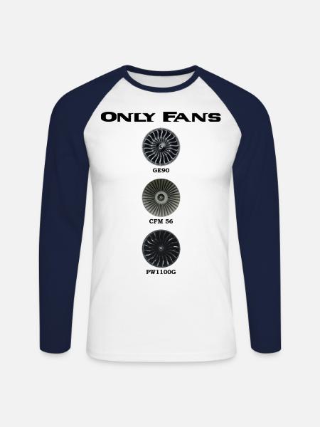 Only Fans Triebwerke - Unisex Baseballshirt langarm - Weiß/Navy