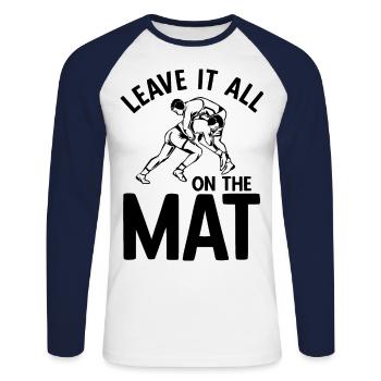 Grappling Martial Arts Wrestling - Unisex Baseballshirt langarm - Weiß/Navy - Vorne - Nik (191cm)