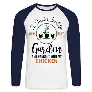 Hobby gardeners, fruit and vegetable gardeners - Unisex Long Sleeve Baseball T-Shirt - white/navy - Front - Nik (191cm)