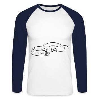 My car sports car car - Unisex Long Sleeve Baseball T-Shirt - white/navy - Front - Nik (191cm)