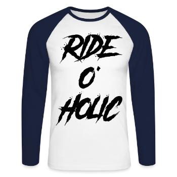 Cooles Bmx MTB Mountainbike Downhill bike Geschenk - Unisex Baseballshirt langarm - Weiß/Navy - Vorne - Nik (191cm)