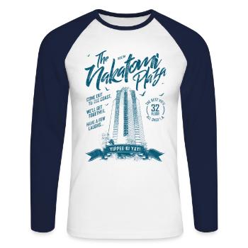 Nakatomi Plaza, Willis & McLane, Action & Classic - Unisex Long Sleeve Baseball T-Shirt - white/navy - Front - Nik (191cm)
