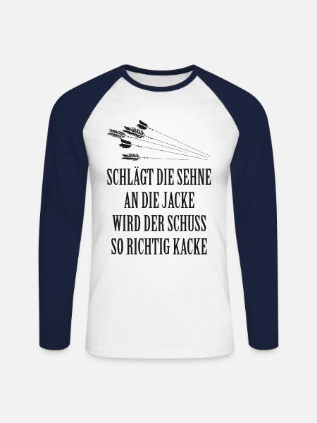 Bogenschießen - Unisex Baseballshirt langarm - Weiß/Navy